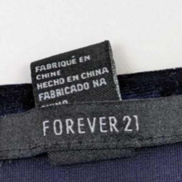 Women's Forever 21 Medium Long Sleeve Blue Crew Neck Pull-Over Shirt/ Top 12k - Picture 7 of 8